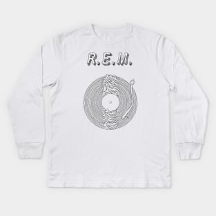 REM- Vintage Wave Aesthetic Design Kids Long Sleeve T-Shirt